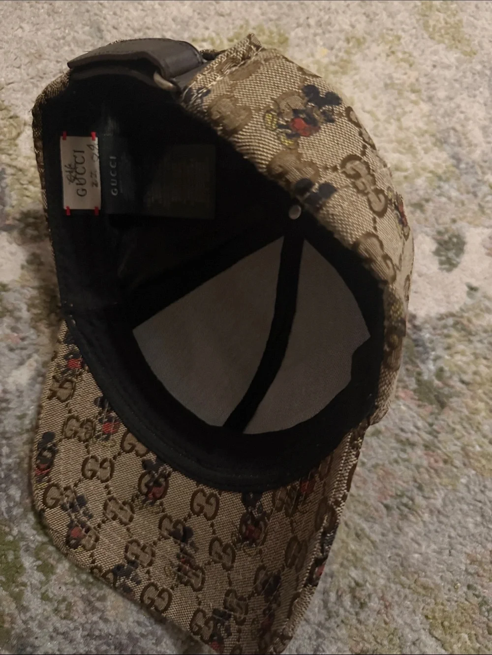 Gucci Tan GG Monogram Floral Baseball Cap